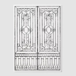 Barocke Eisentor-Vintage-Illustration Hochzeit Pergament Einladungen