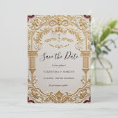 Barocke Elegance Save the Date Einladung (Stehend Vorderseite)