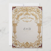 Barocke Elegance Save the Date Einladung (Rückseite)