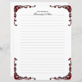 Barocke Elegance - schwarz geflochtenes Blatt (Vorne/Hinten)