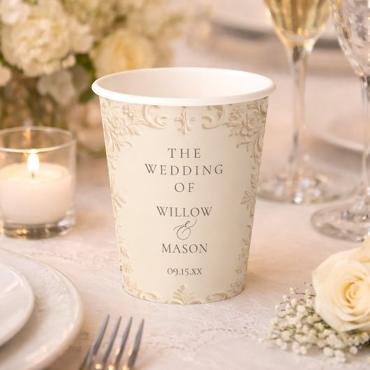 Barocke Eleganz Hochzeit Pappbecher