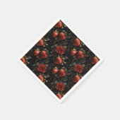 Barocke Erdbeeren und Rose Nahtloses Muster Serviette (Ecke)
