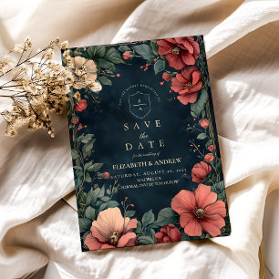 Barocke florale gotische Hochzeit Save The Date