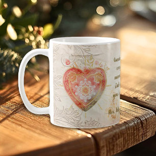 Barocke Florale Herz-Jesu-Familien-Erbstück Kaffeetasse