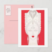 Barocke Frau Postkarte (Vorne/Hinten)