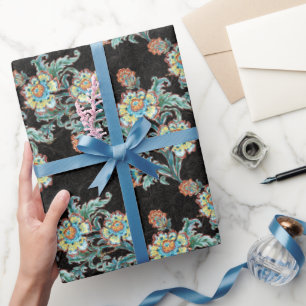 Barocke goldene Blumen Elegant Geschenkpapier
