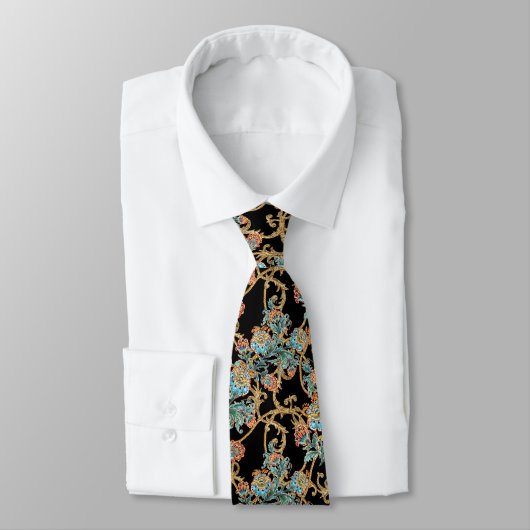 Barocke goldene Blumen Hochzeit Krawatte (Gebunden)
