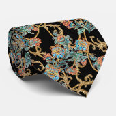 Barocke goldene Blumen Hochzeit Krawatte (Gerollt)