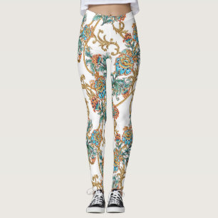 Barocke goldene florale Eleganz  Leggings
