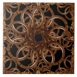 Barocke goldene gerahmte ineinandergreifende Holzr Fliese