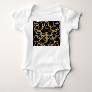 Barocke Goldketten nahtloses Muster Baby Strampler