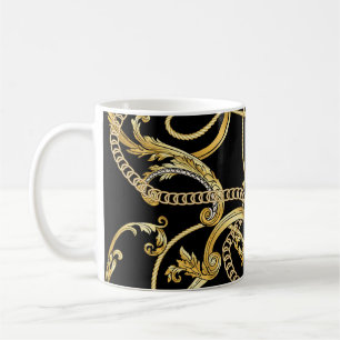 Barocke Goldketten nahtloses Muster Kaffeetasse