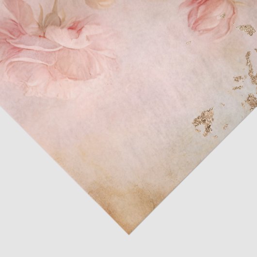 Barocke Goldverzierungen üppig rosa Rosen decoupag Seidenpapier (Detail)