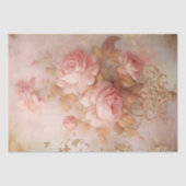Barocke Goldverzierungen üppig rosa Rosen decoupag Seidenpapier (Vorderseite)