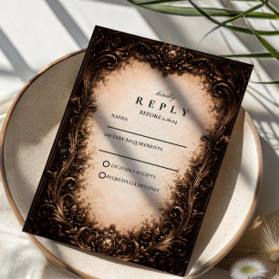 Barocke gotische Rahmenhochzeit RSVP Karte