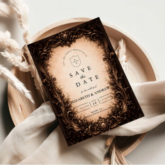 Barocke gotische Rahmenhochzeit Save The Date