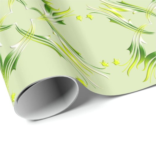 Barocke Grüne Limette Geschenkpapier (Rolleneckpunkt)