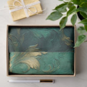 Barocke Imitate Gold Blätter verzieren tiefgrün Seidenpapier (Geschenk)