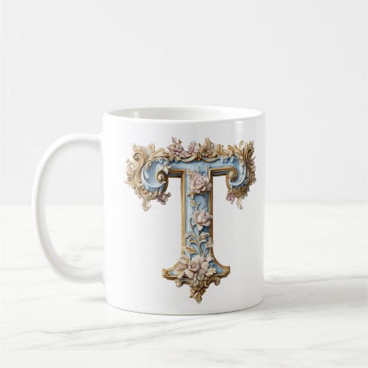 Barocke Initiale 'T' Tasse für eine Kaffeeprinzess (Links)