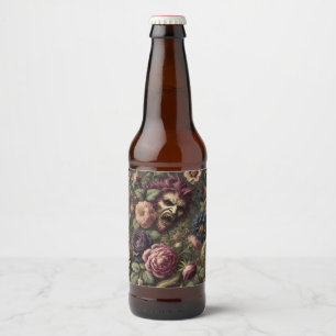 Barocke Kämpfe & Blüten – Gothisches Florales Desi Bierflaschenetikett
