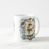 Barocke Monogramm-B-Tasse für eine Kaffeeprinzessi Kaffeetasse (VorderseiteRechts)