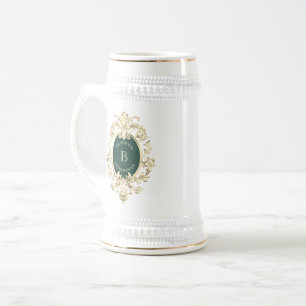 Barocke Monogramm-Trauzeuginformation Bierglas