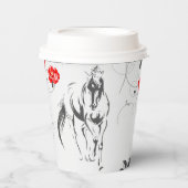 Barocke Pferdepapiere Pappbecher (Vorderseite)