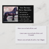 Barocke PferdeVisitenkarten Visitenkarte (Vorne/Hinten)