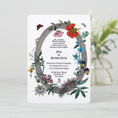 Barocke Rokoko-Blume und Schmetterlinge Ovalrahmen Einladung (Stehend Vorderseite)