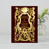 Barocke Rokoko der 1700er Jahre Blumengrenze mit C Folieneinladung (Stehend vorne)