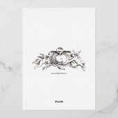 Barocke Rokoko der 1700er Jahre Blumengrenze mit C Folieneinladung (Rückseite)