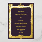 Barocke Rokoko Fruit & Blumenrahmen Hochzeit Folieneinladung (Vorderseite)