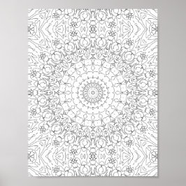Barocke Rollwerk-Farbseitenvorlage-Muster-Kunstwer Poster