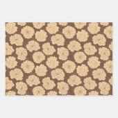 Barocke Rose auf walnussbraun - nahtloses Muster. Geschenkpapier Set (Vorderseite)