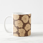 Barocke Rose auf walnussbraun - nahtloses Muster. Kaffeetasse (Links)