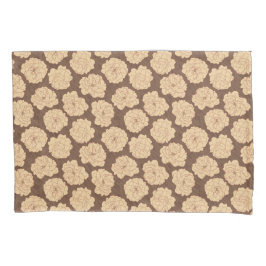 Barocke Rose auf walnussbraun - nahtloses Muster. Kissenbezug