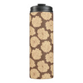 Barocke Rose auf walnussbraun - nahtloses Muster. Thermosbecher (Vorderseite)