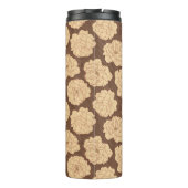 Barocke Rose auf walnussbraun - nahtloses Muster. Thermosbecher (Rückseite)