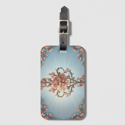 Barocke Rose Gepäckanhänger (Vorderseite Vertikal)