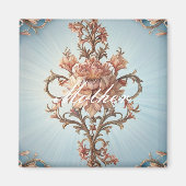 Barocke Rose Magnet (Vorne)