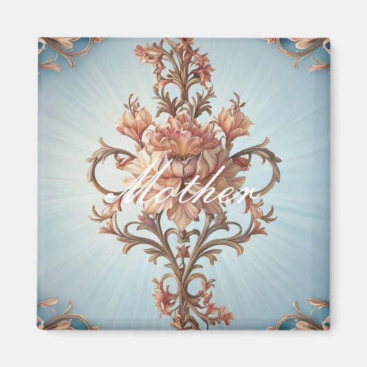 Barocke Rose Magnet (Vorne)