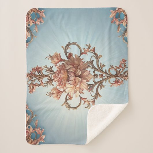 Barocke Rose Sherpadecke (Vorderseite)