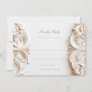 Barocke RSVP-Karte für die Hochzeit Einladung