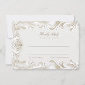 Barocke RSVP-Karte für Hochzeiten Einladung (Vorderseite)