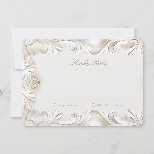 Barocke RSVP-Karte für Hochzeiten Einladung (Vorderseite)
