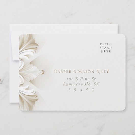 Barocke RSVP-Karte für Hochzeiten Einladung (Rückseite)