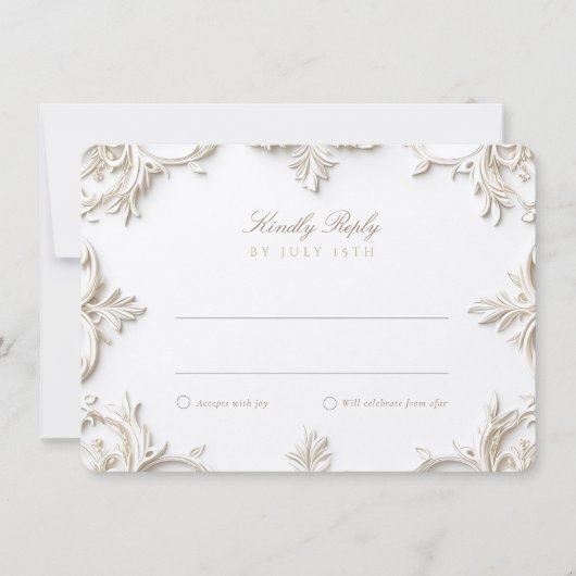 Barocke RSVP-Karte für Hochzeiten Einladung (Vorderseite)