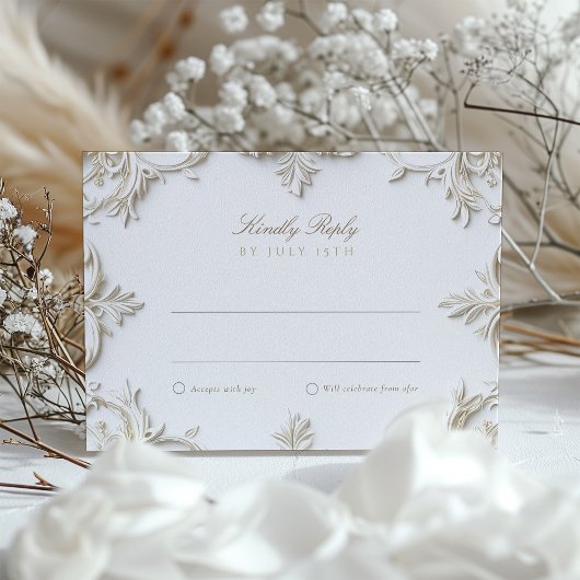 Barocke RSVP-Karte für Hochzeiten Einladung