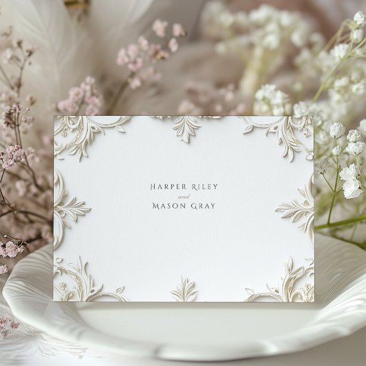 Barocke RSVP-Karte für Hochzeiten Einladung
