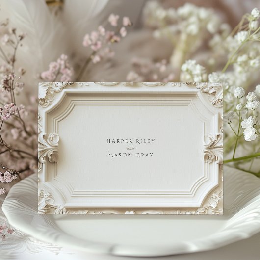 Barocke RSVP-Karte für Hochzeiten Einladung